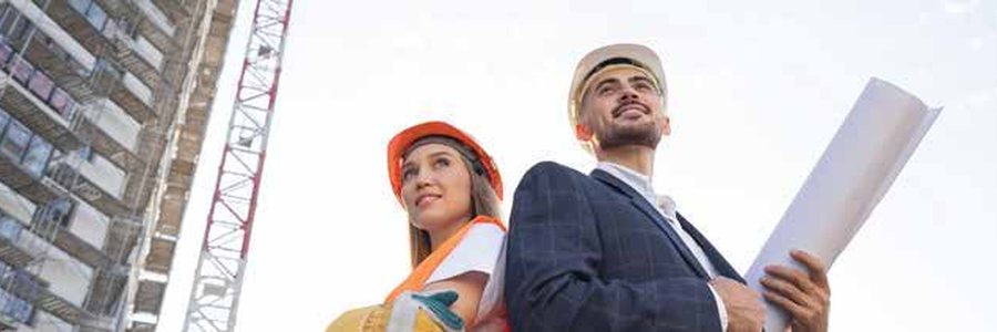 Construction professionals on site
