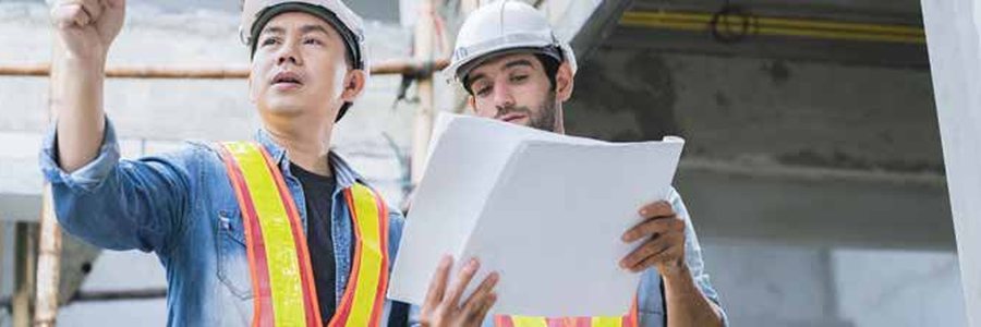 Site workers with safety equipment
