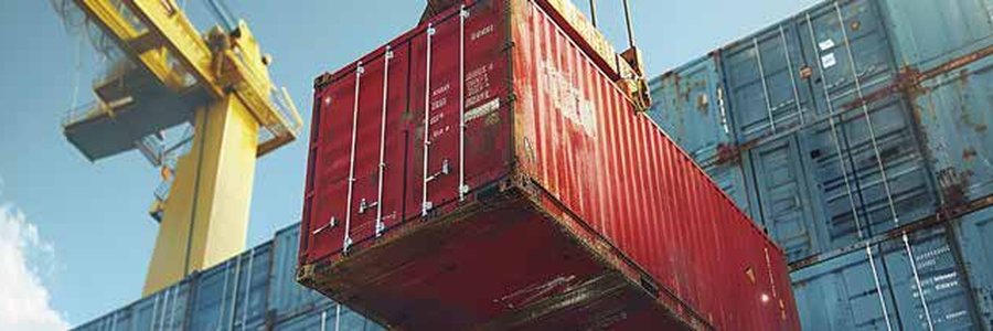 Shipping containers at port